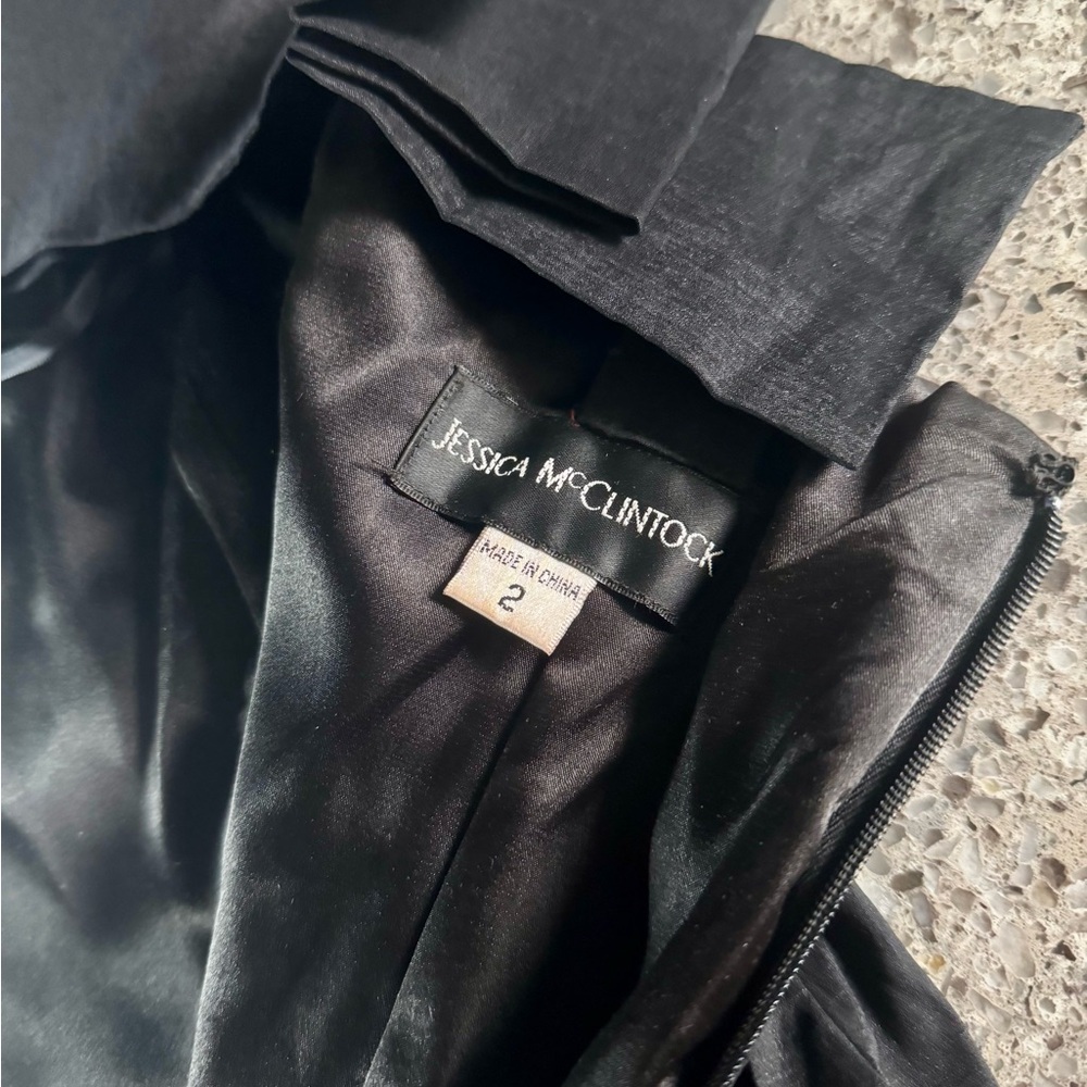 Jessica McClintock l One Shoulder l Black Cocktail Dress l Size: 2T - Picture 5 of 10